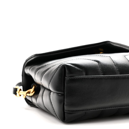 Saint Laurent Calfskin Y Quilted Monogram Toy Loulou Crossbody Bag Black 9 of 11