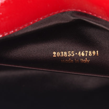 Saint Laurent Textured Patent Monogram Large Belle De Jour Clutch Red 7 of 7