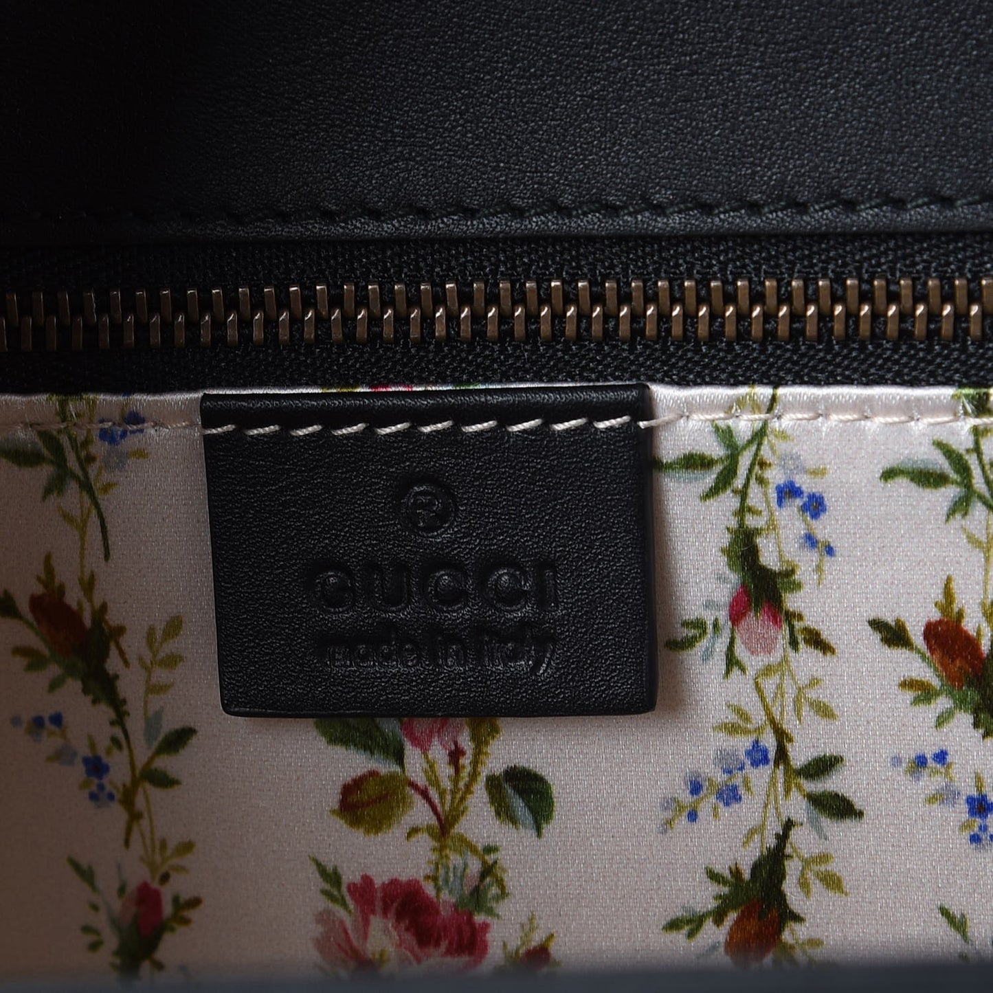 Calfskin Frame Print Bamboo Top Handle Bag Black