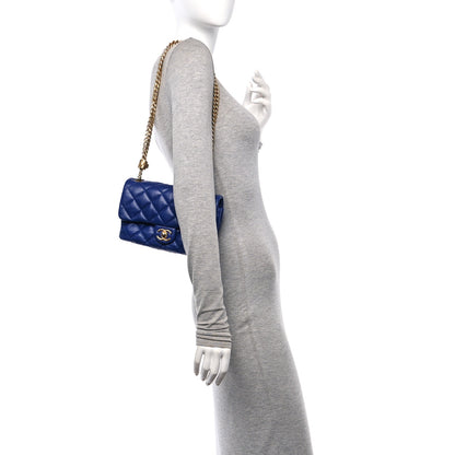 Chanel Lambskin Quilted Small Pillow Crush Flap Blue 2 of 11