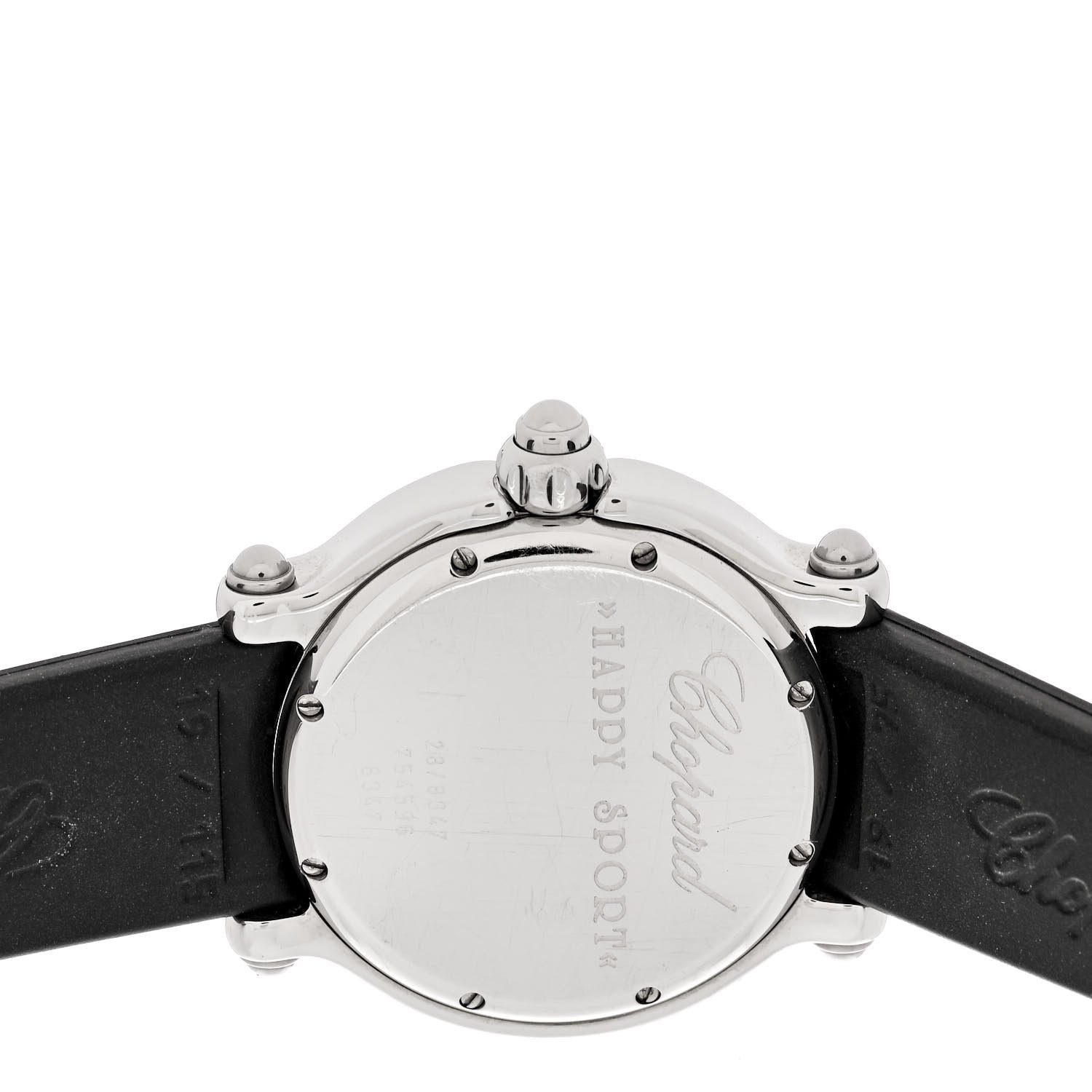Chopard Stainless Steel Rubber Diamond 38mm Happy Sport Fish Quartz Watch Black 4 of 5