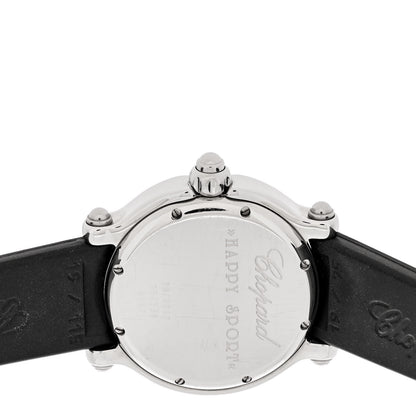 Chopard Stainless Steel Rubber Diamond 38mm Happy Sport Fish Quartz Watch Black 4 of 5