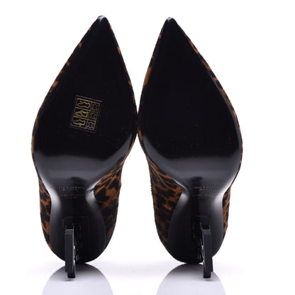 Saint Laurent Calf Hair Leopard Print Opyum 110 Pumps 35.5 Brown 6 of 9
