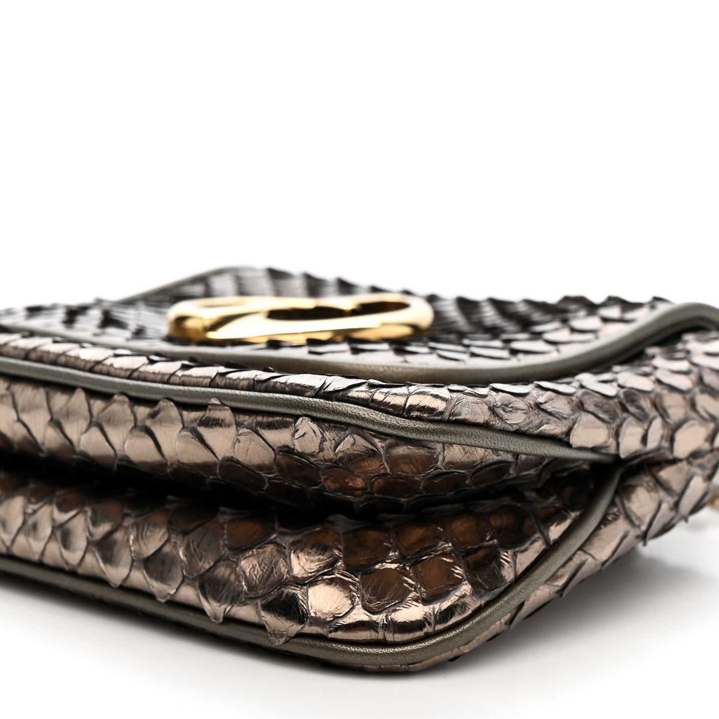 Snakeskin Small 1973 Chain Shoulder Bag Gunmetal