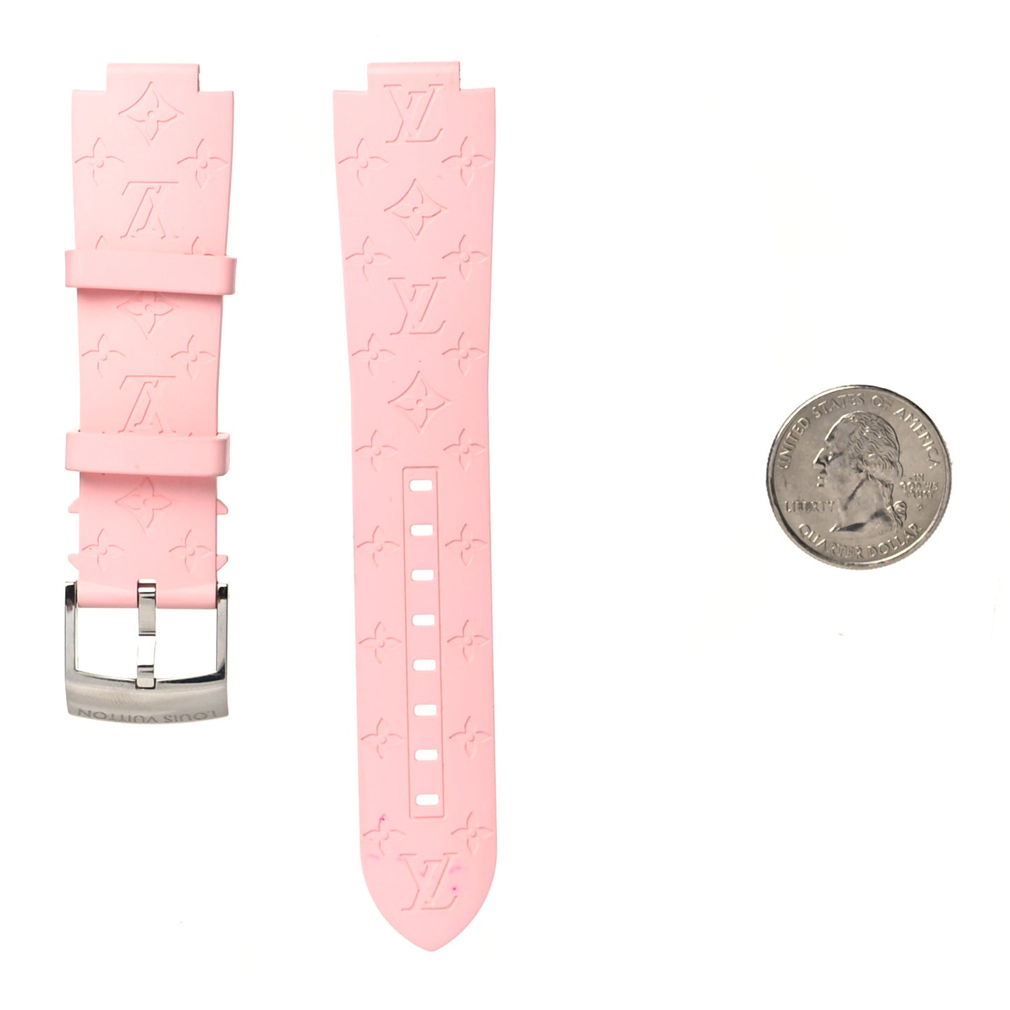 Rubber Monogram Tambour Watch Strap Rose