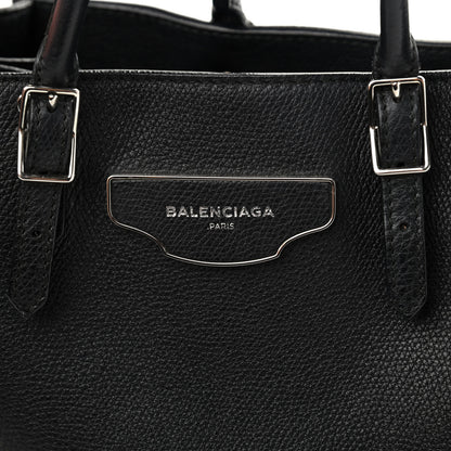 Balenciaga Grained Calfskin Plate Hardware Papier A6 Zip Around Tote Black 7 of 12