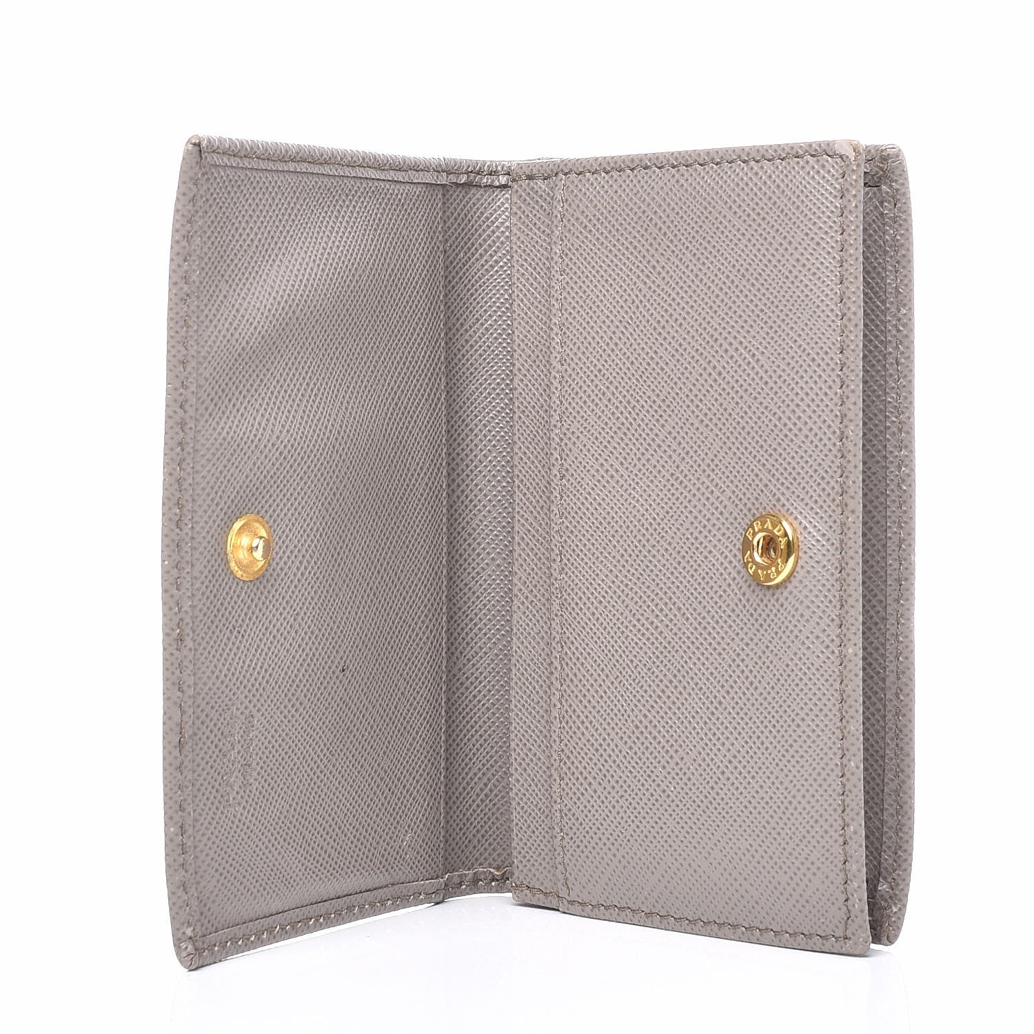 Prada Saffiano Metal Bi-Fold Card Holder Wallet Argilla 5 of 8