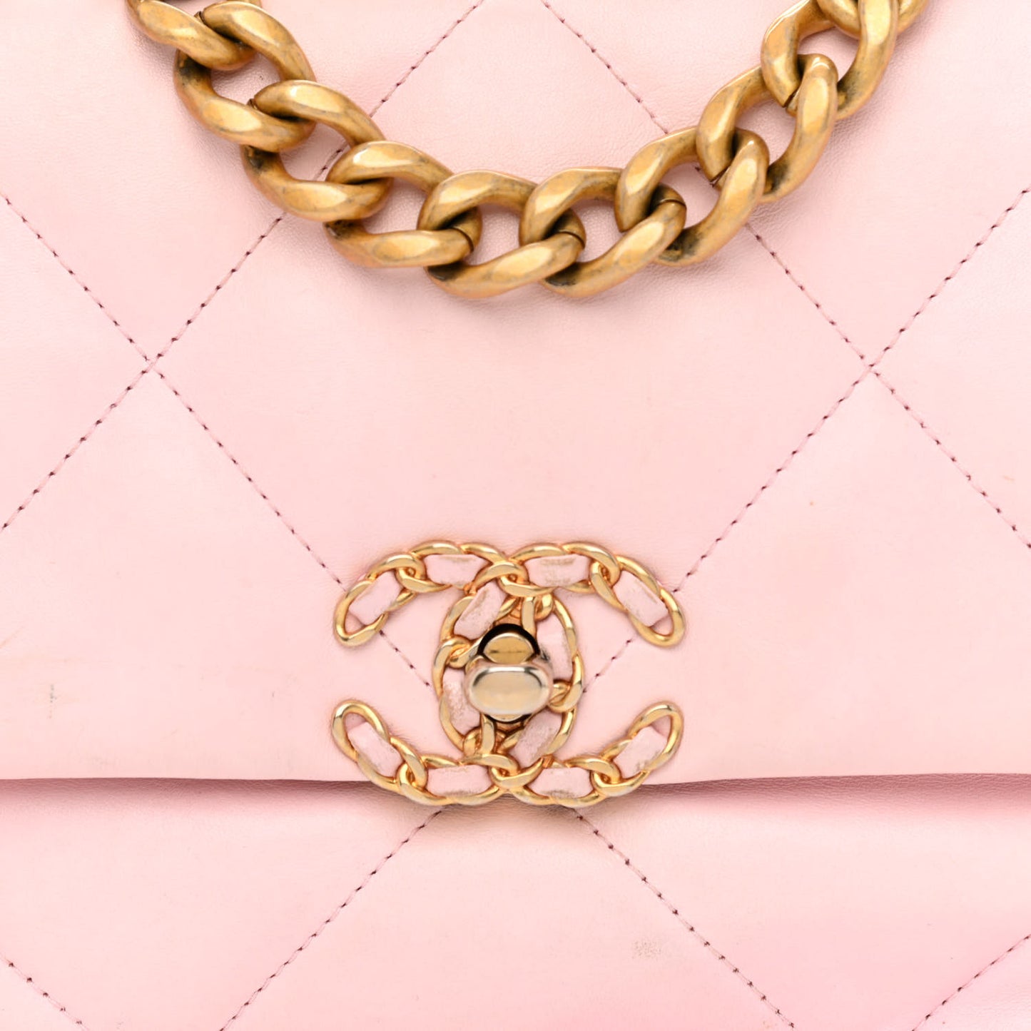Lambskin Quilted Medium Chanel 19 Flap Light Pink
