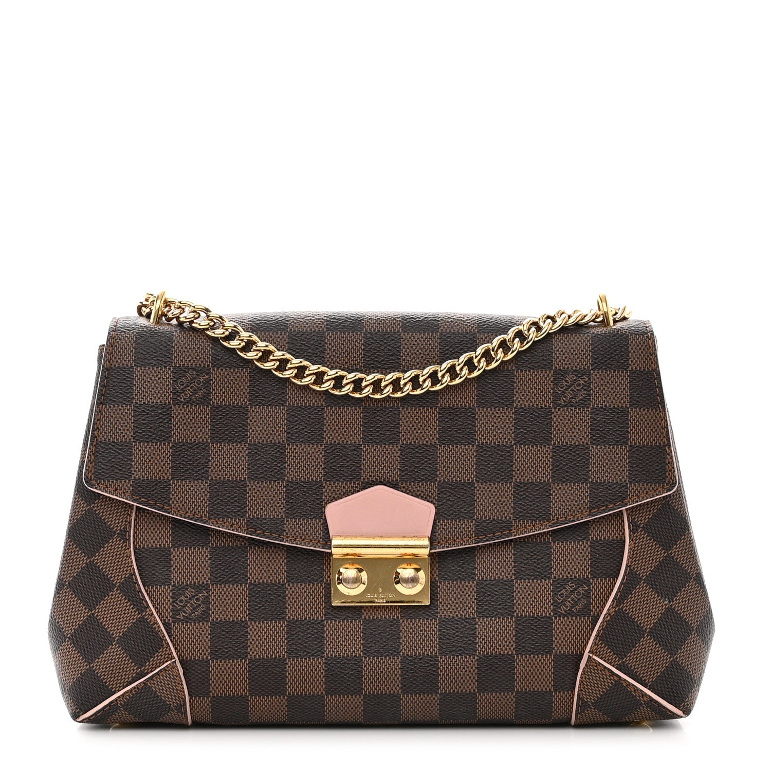 Louis Vuitton LOUIS VUITTON Damier Ebene Caissa Clutch Rose Ballerine 1 of 10