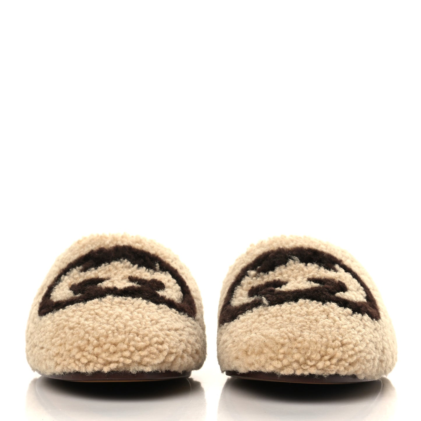 Shearling Interlocking G Womens Eileen Slippers 37 Butterscotch Cocoa