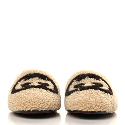 Gucci Shearling Interlocking G Womens Eileen Slippers 37 Butterscotch Cocoa 2 of 9