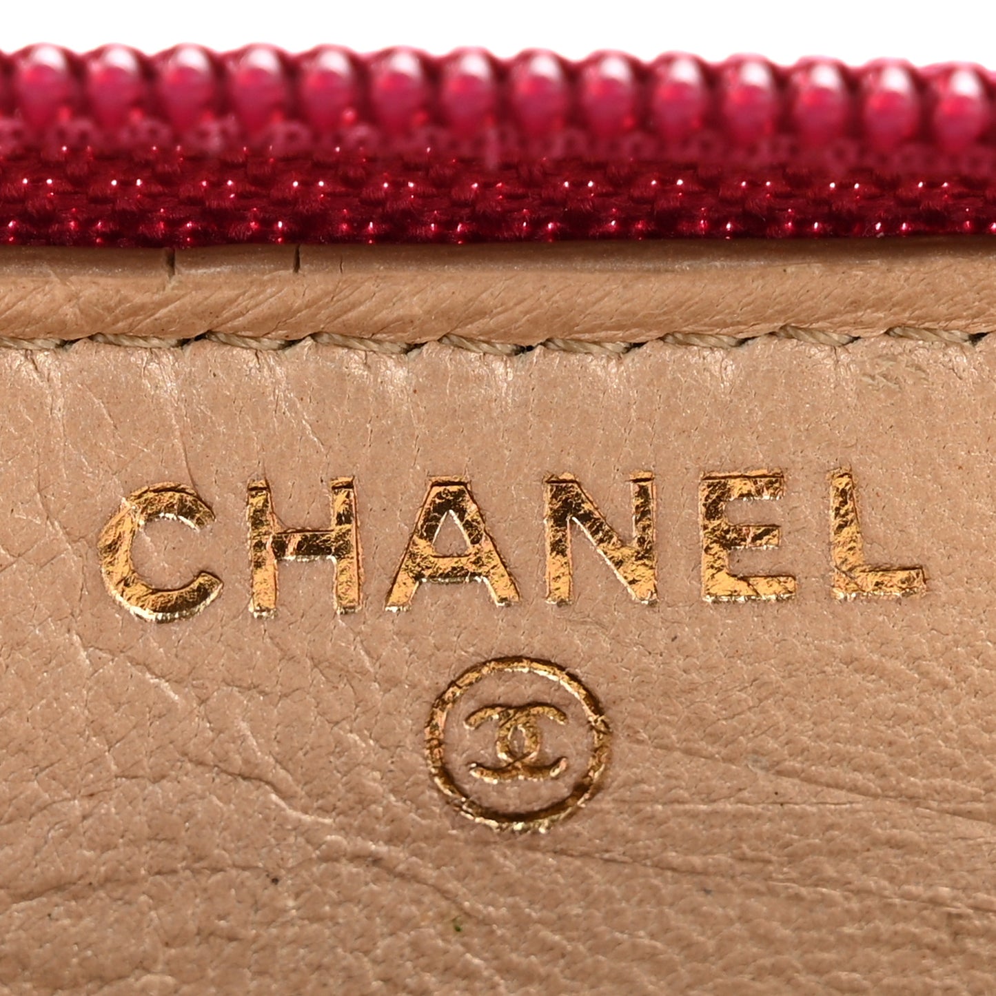 Lambskin Camellia Embossed Large Gusset Zip Around Wallet Fuchsia