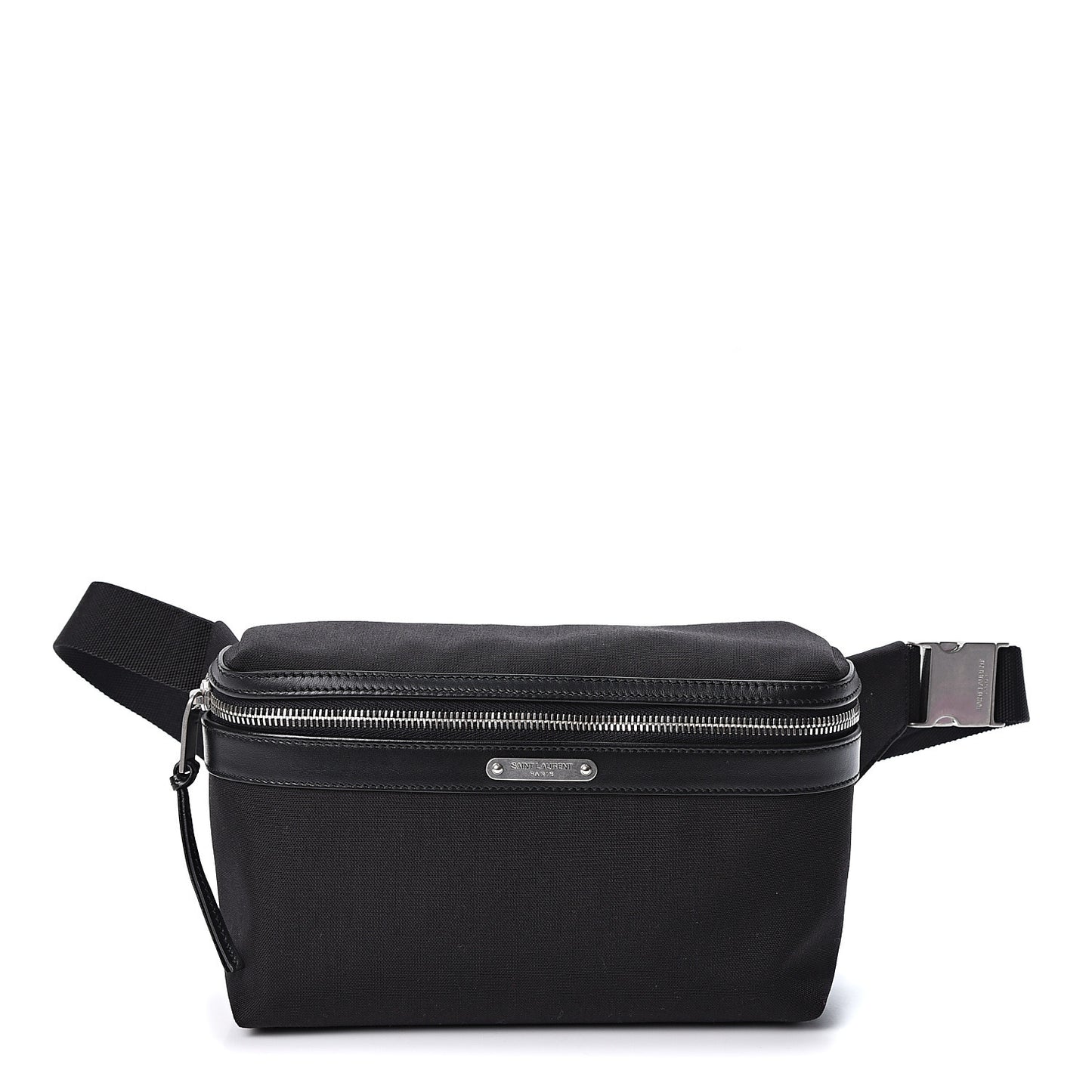 Canvas Calfskin City Belt Bag Black