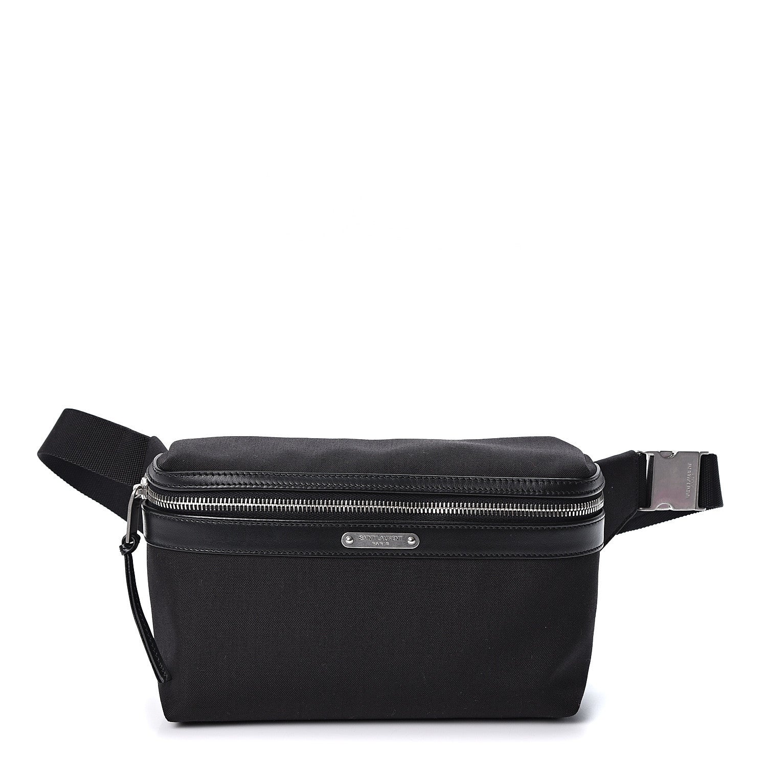 Saint Laurent Canvas Calfskin City Belt Bag Black 1 of 8