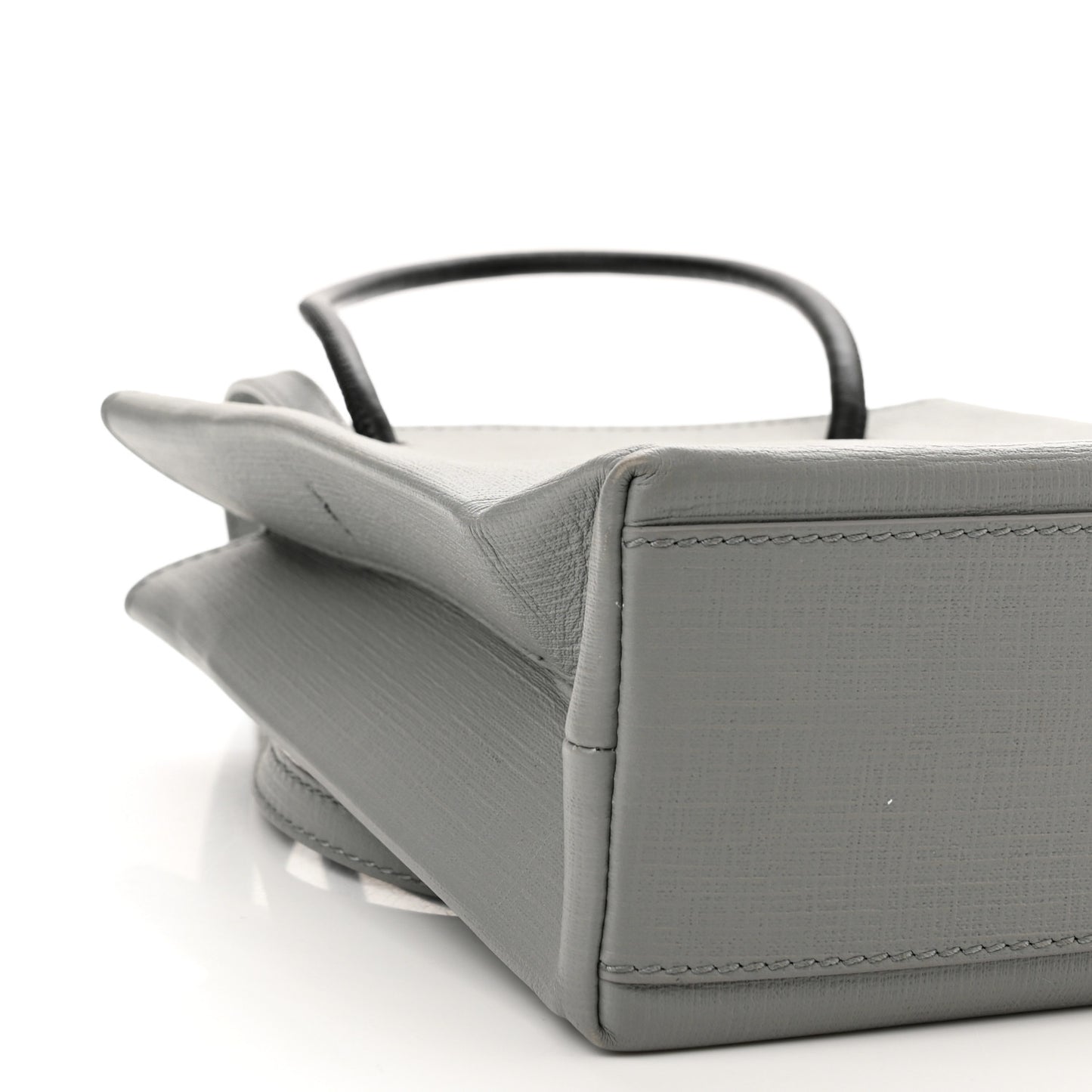 Calfskin Logo XXS Shopping Tote Gris Fossile