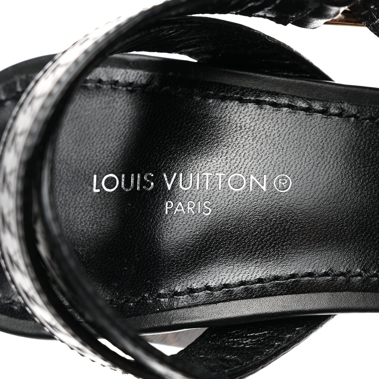 Calfskin Studded Monogram Silhouette Sandals 36 Black