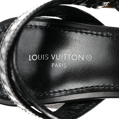 Louis Vuitton Calfskin Studded Monogram Silhouette Sandals 36 Black 6 of 9