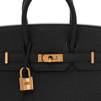 Hermes Togo Horseshoe Birkin 25 Black Bordeaux 8 of 12