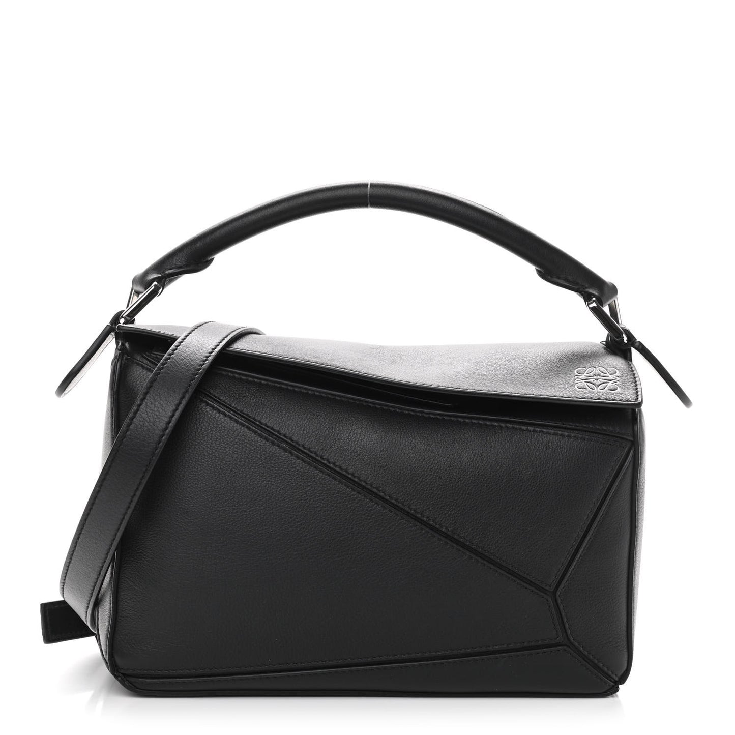 Calfskin Small Puzzle Bag Black