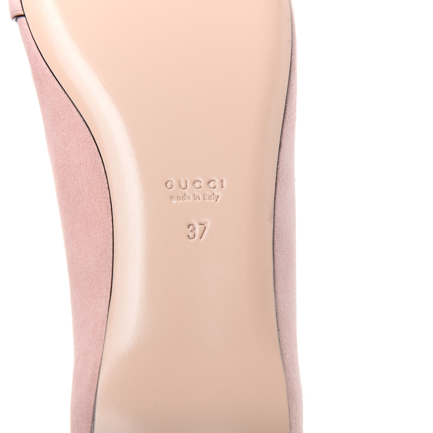 Kid Scamosciato Pearly GG Marmont Fringe Flats 37 Crystal Pink