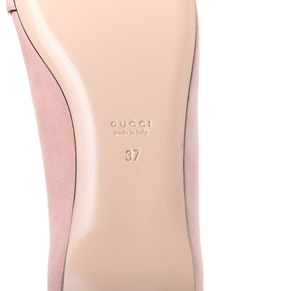 Gucci Kid Scamosciato Pearly GG Marmont Fringe Flats 37 Crystal Pink 9 of 11