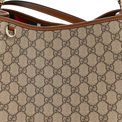Gucci GG Supreme Monogram Medium Emblem Bucket Bag Beige Brown 8 of 11
