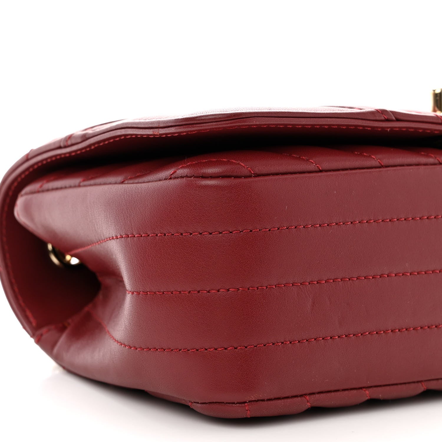 Chanel Calfskin Chevron Quilted Mini Statement Flap Burgundy 10 of 12