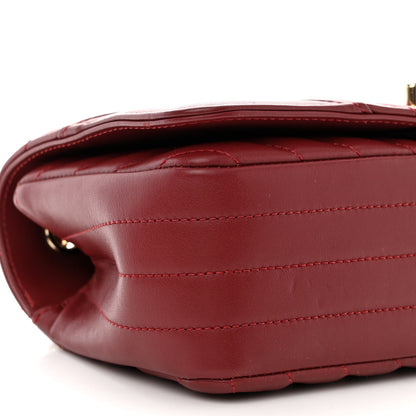 Chanel Calfskin Chevron Quilted Mini Statement Flap Burgundy 10 of 12