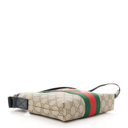 Gucci GG Supreme Monogram Web Messenger Bag Black 4 of 12