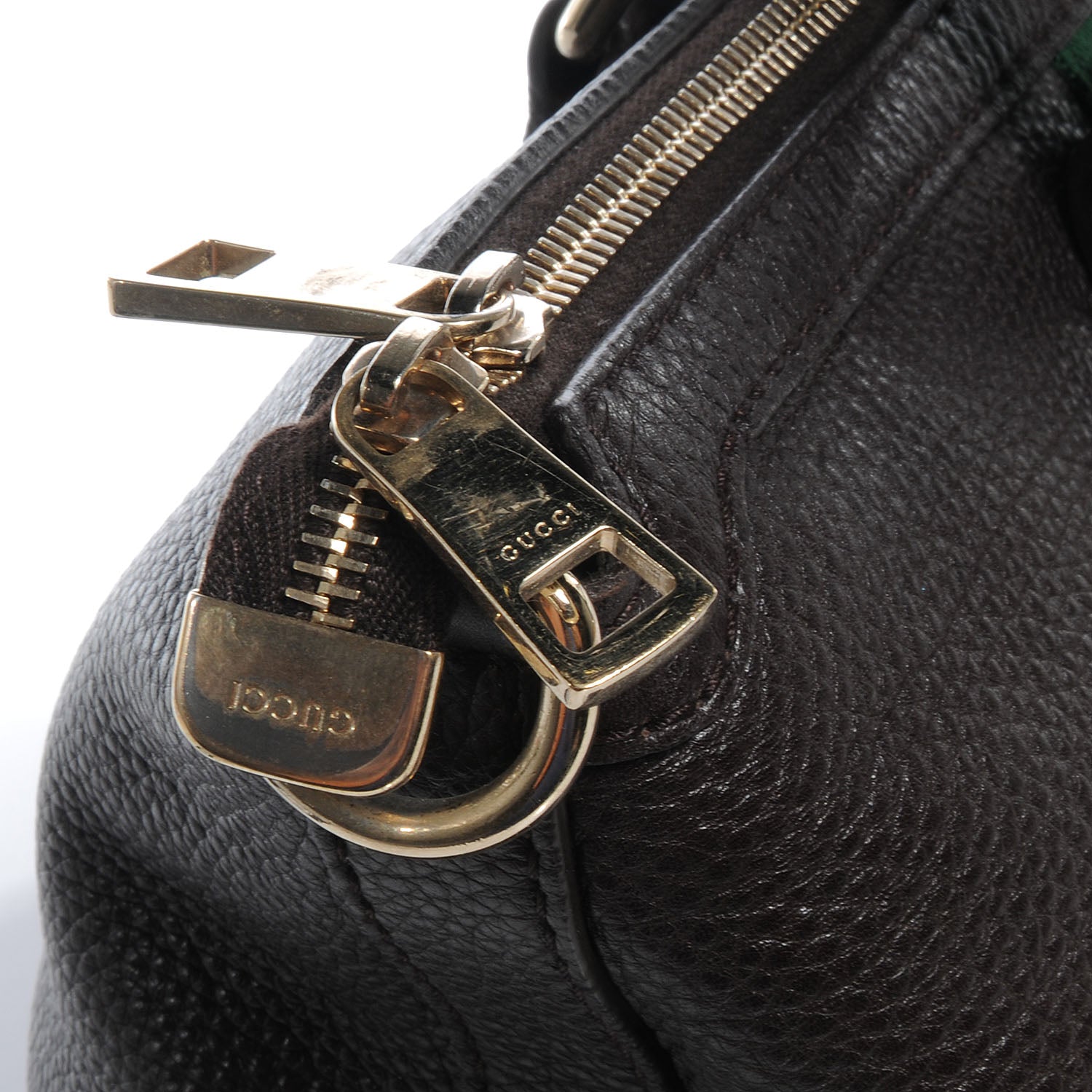 Gucci Leather Vintage Web Medium Top Handle Bag Dark Brown 6 of 11