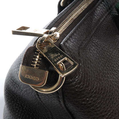 Gucci Leather Vintage Web Medium Top Handle Bag Dark Brown 6 of 11