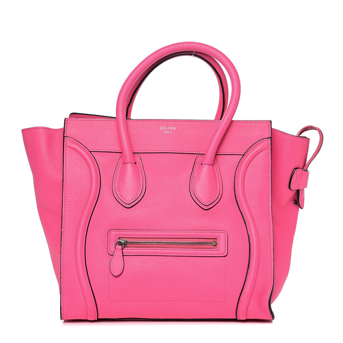 Drummed Calfskin Mini Luggage Fluo Pink