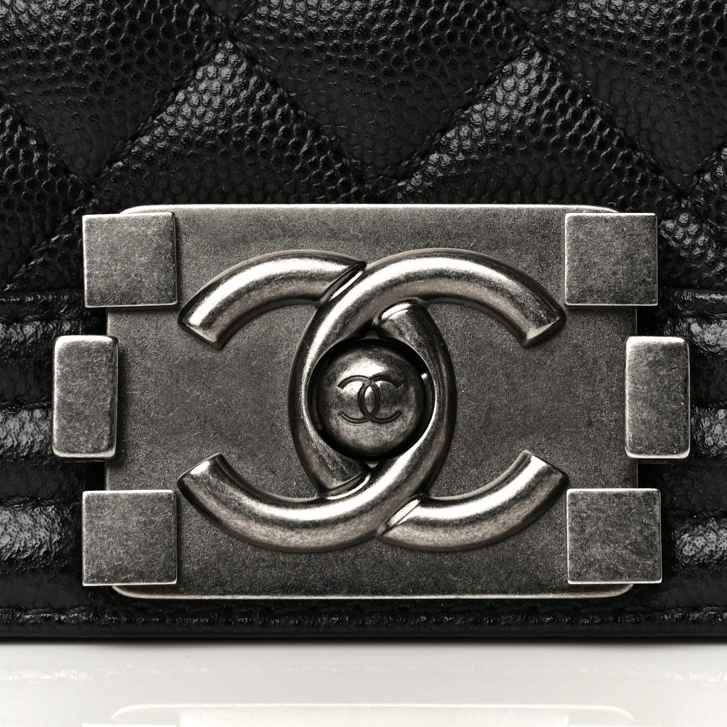 Caviar Quilted Small Boy Flap Black