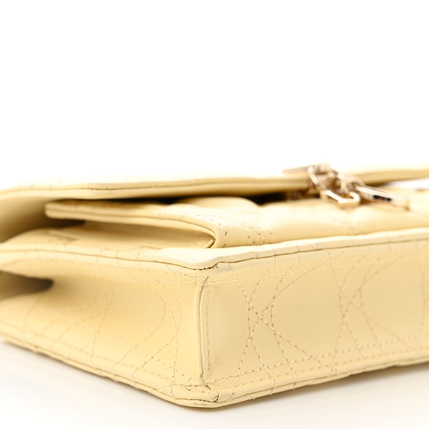 Lambskin Cannage Chain My Dior Daily Chain Pouch Soft Yellow