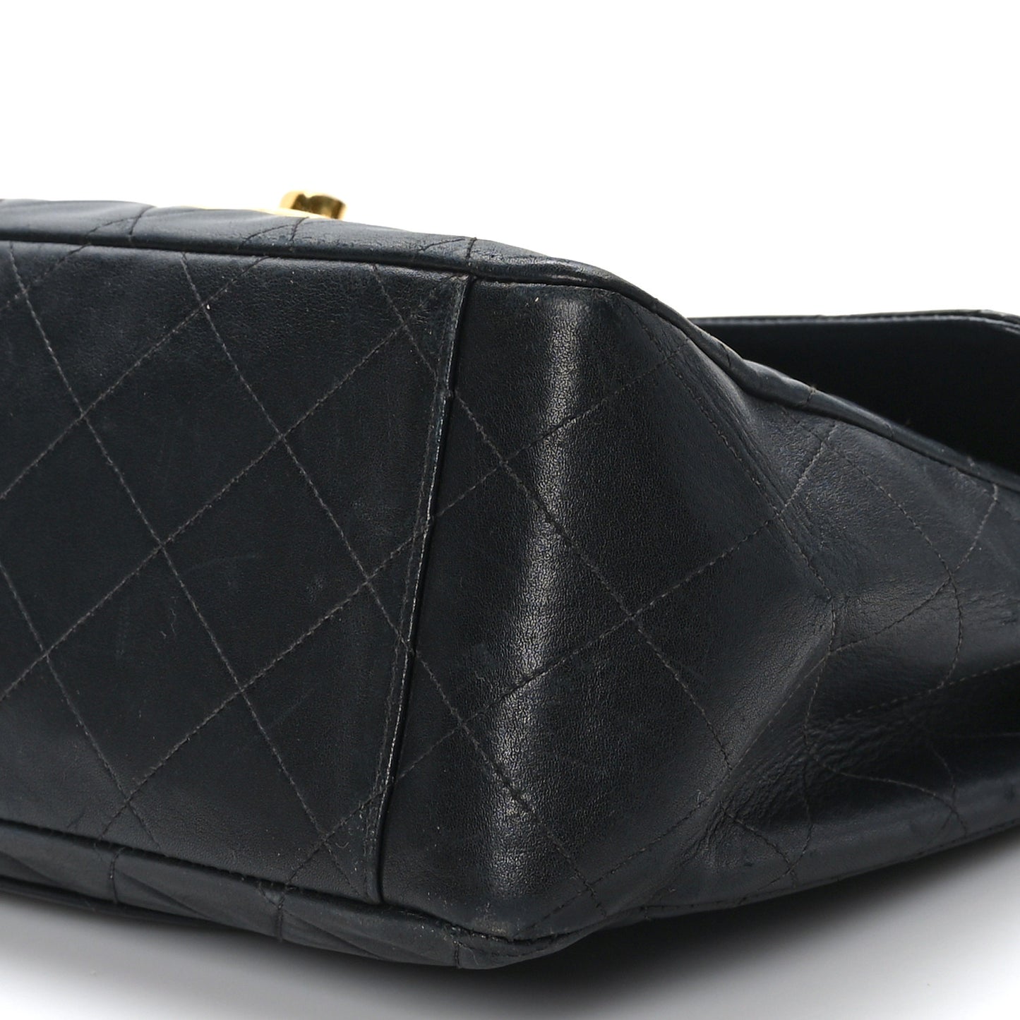 Lambskin Quilted XL Jumbo Single Flap Black