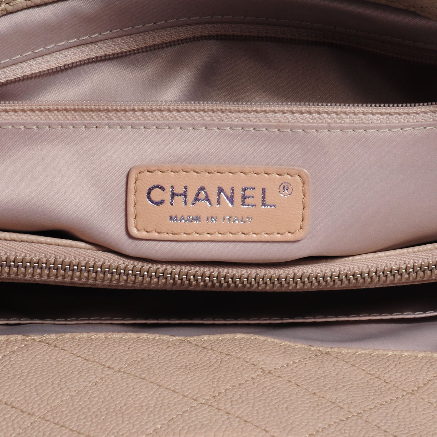 Caviar Quilted Large Shiva Tote Beige