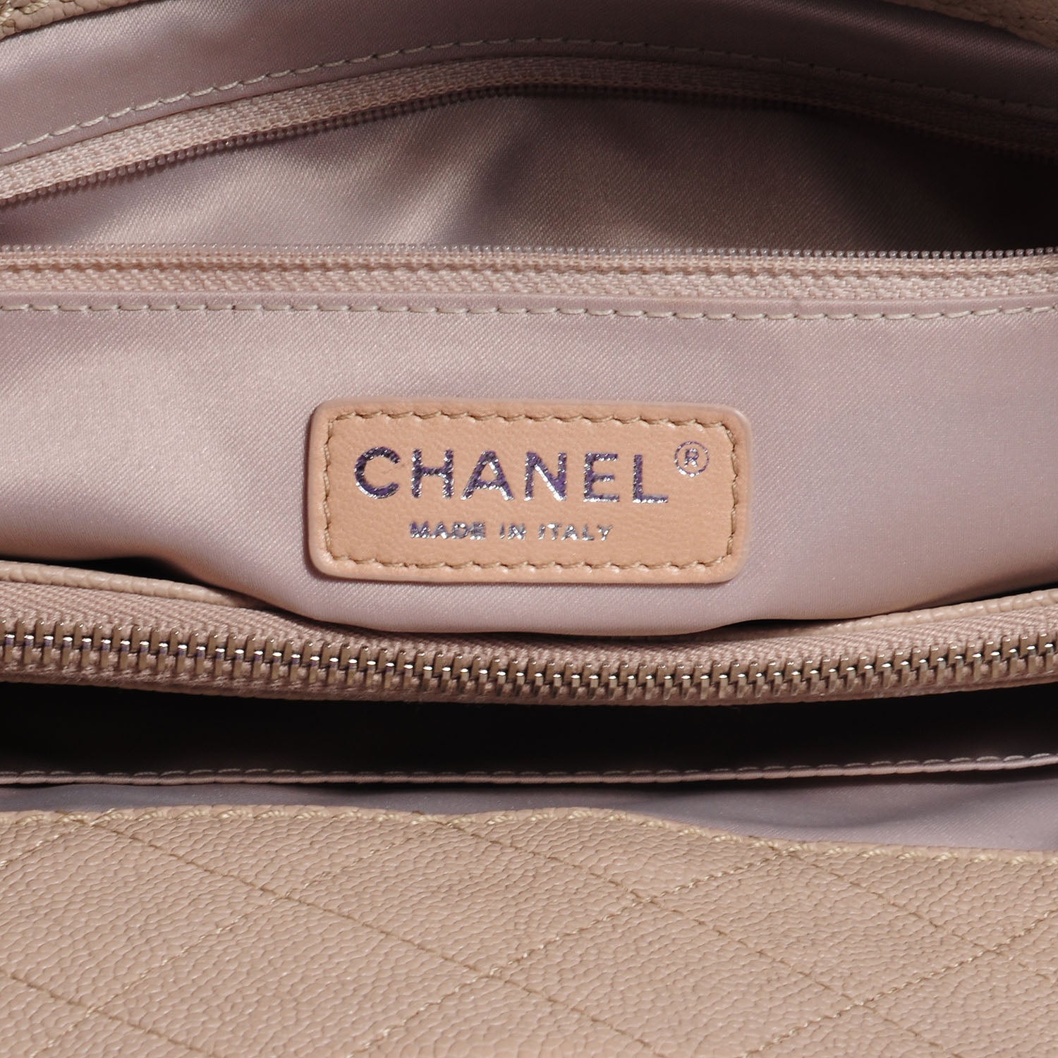 Chanel Caviar Quilted Large Shiva Tote Beige 6 of 7
