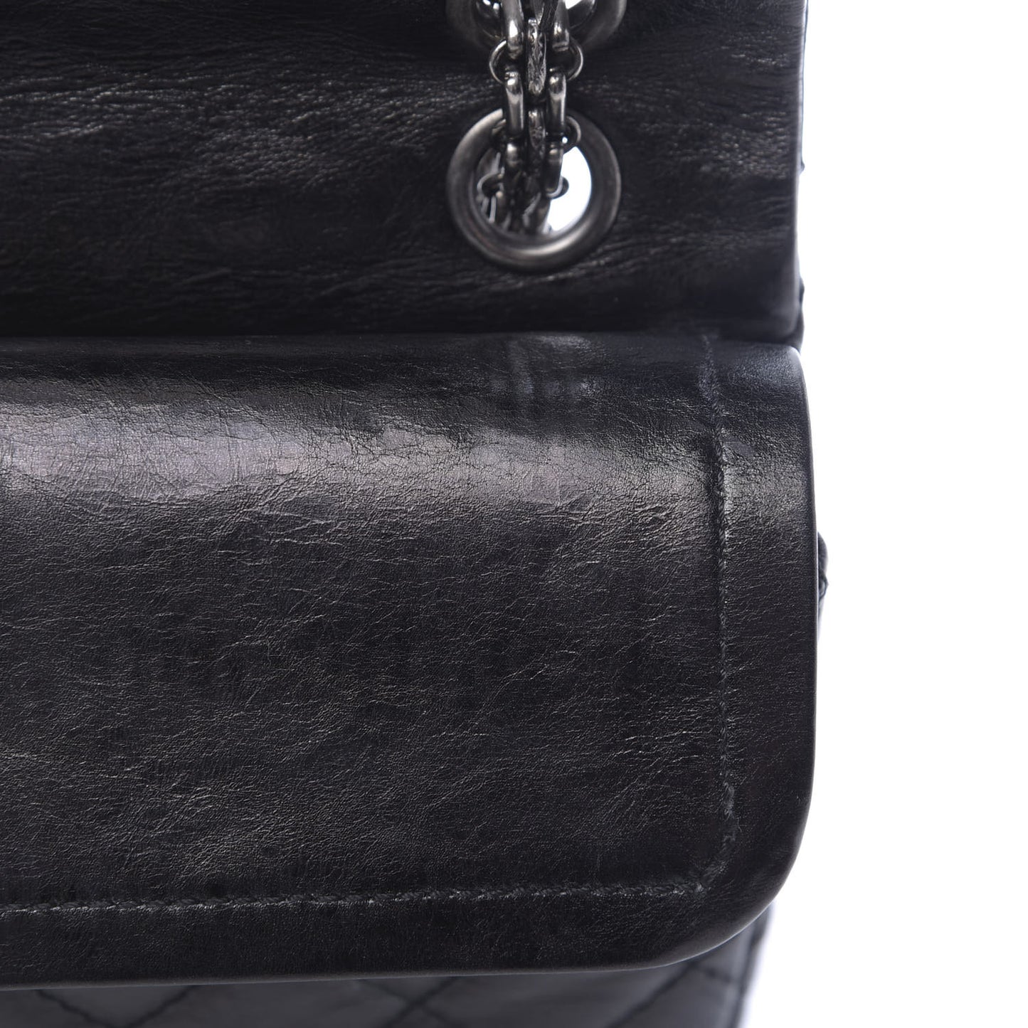 Metallic Aged Calfskin Quilted 2.55 Reissue 226 Flap Black
