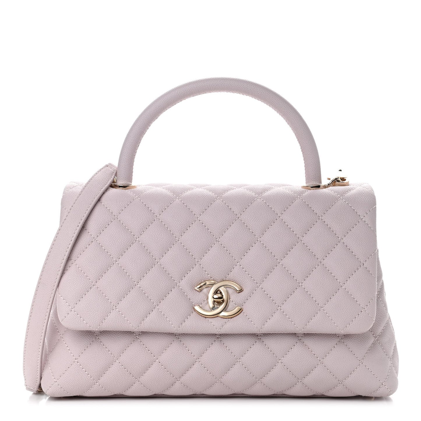 Caviar Quilted Small Coco Handle Flap Lilas Lilac