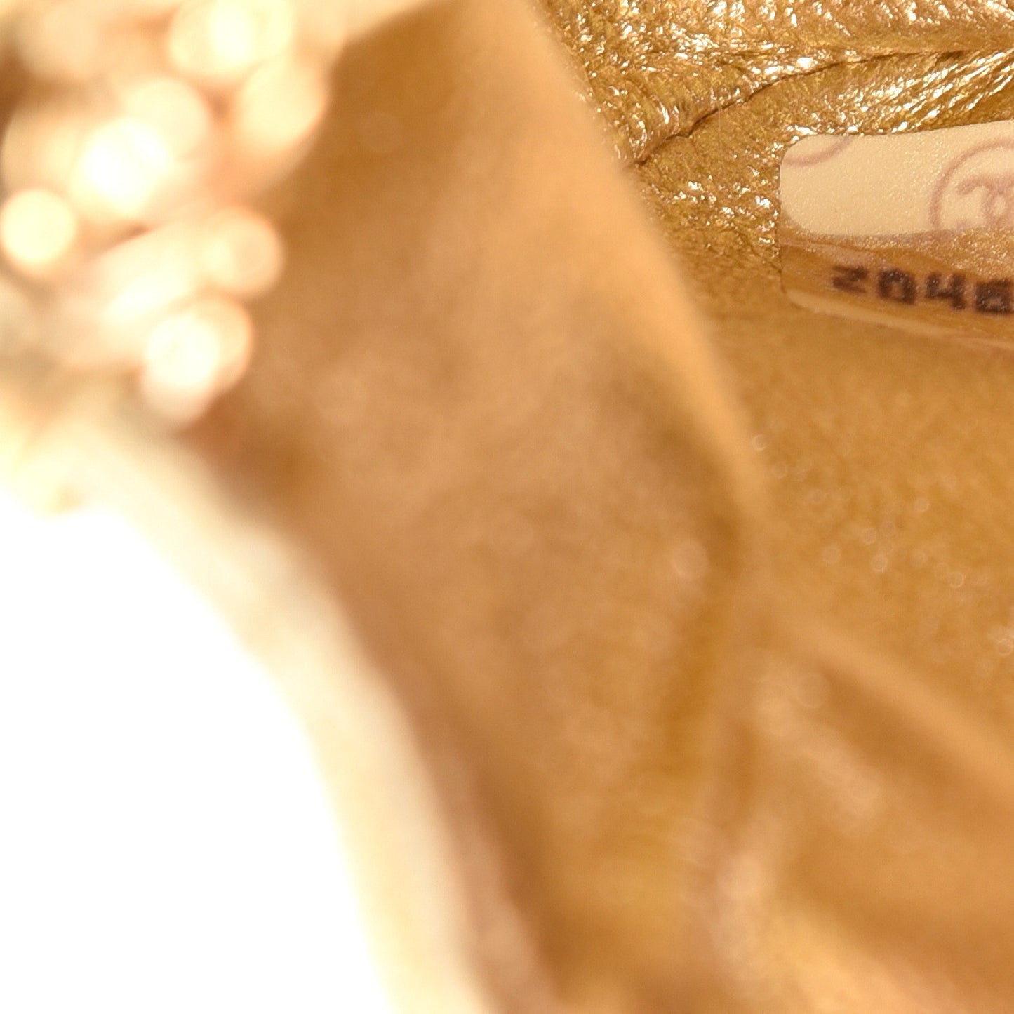 Metallic Lambskin Quilted Mini Flap Gold