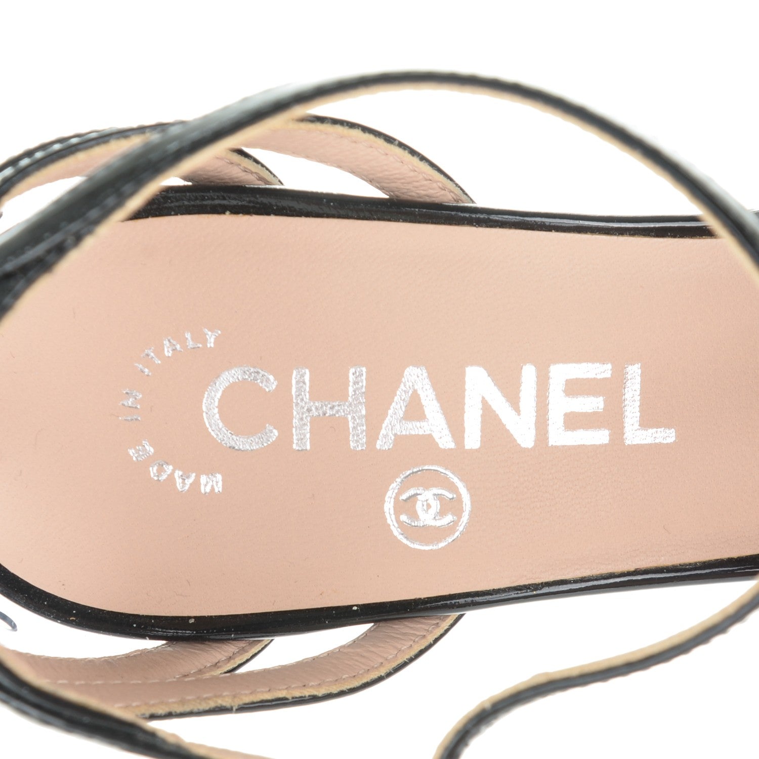 Chanel Patent Cage Peep Toe Heels 36.5 Black 7 of 7