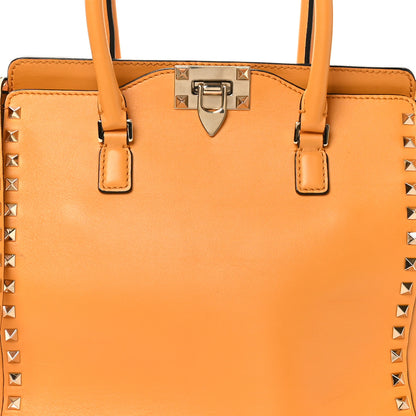 Valentino Garavani Vitello Small Rockstud Double Handle Tote Mandarin Sorbet 7 of 10