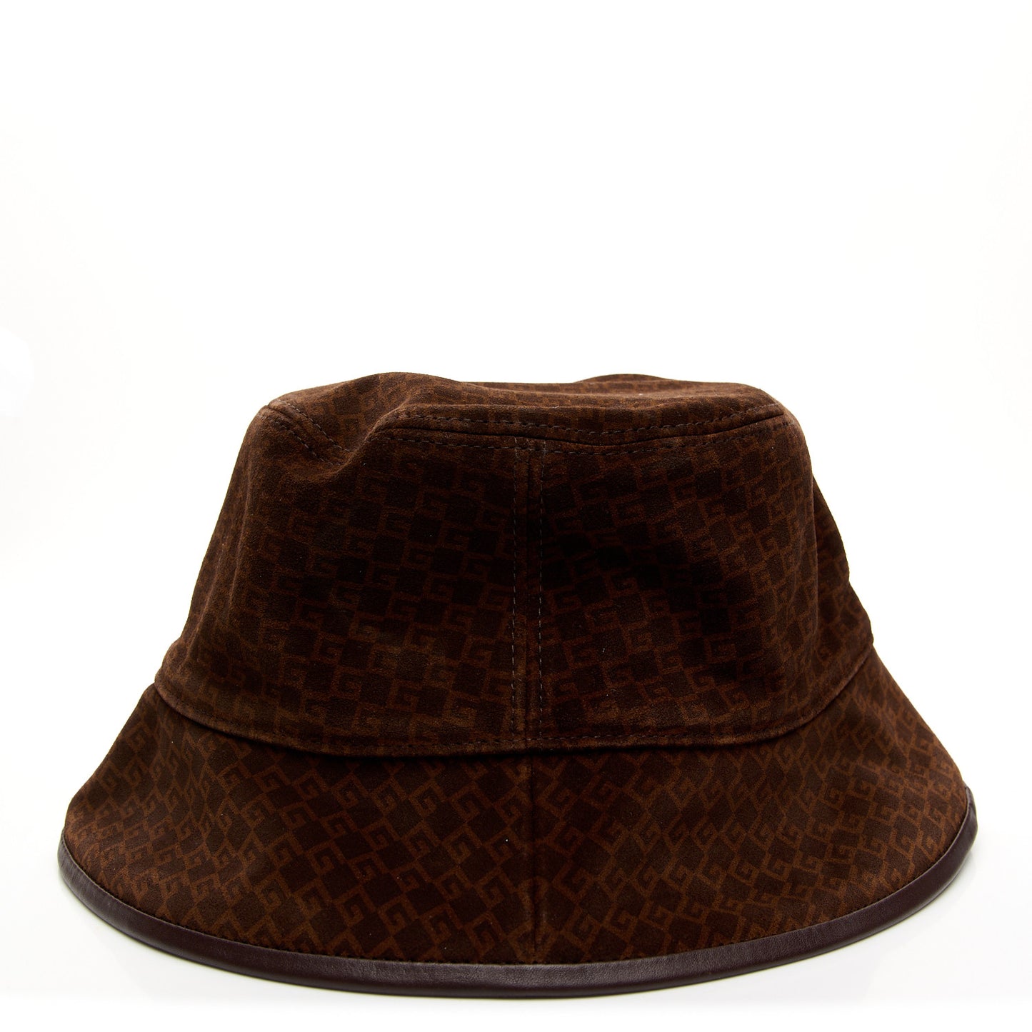 Suede GG Monogram Bucket Hat L Brown