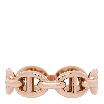 Hermes 18K Rose Gold PM Chaine d'Ancre Enchainee Ring 52 6 3 of 9