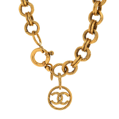 Chanel Metal Chain CC Choker Necklace Gold 1 of 5