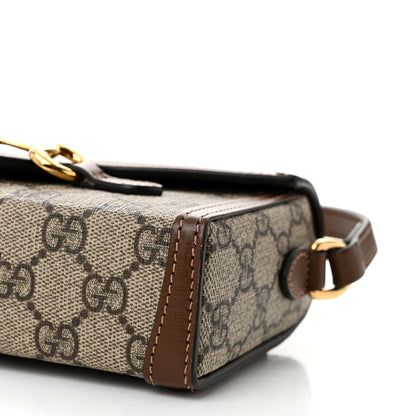 Gucci GG Supreme Monogram Mini Horsebit 1955 Shoulder Bag Beige Brown Sugar 10 of 10
