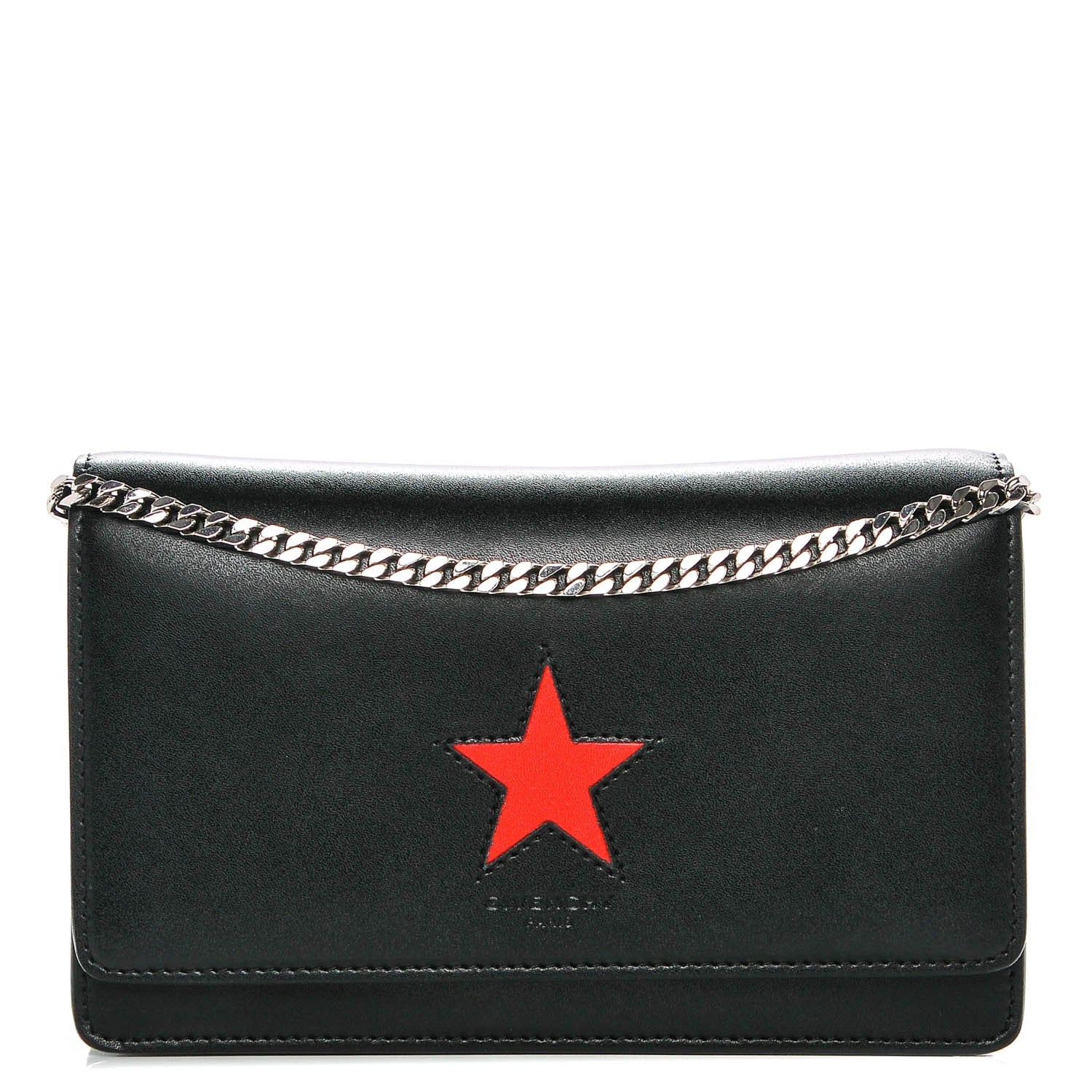 Givenchy Calfskin Star Pandora Chain Wallet Black 1 of 7