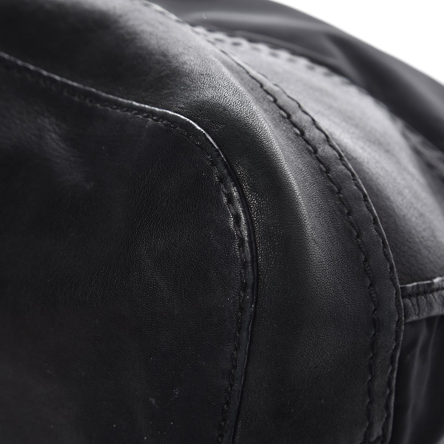 Calfskin Tessuto Nylon Large Easy Fold Over Satchel Black