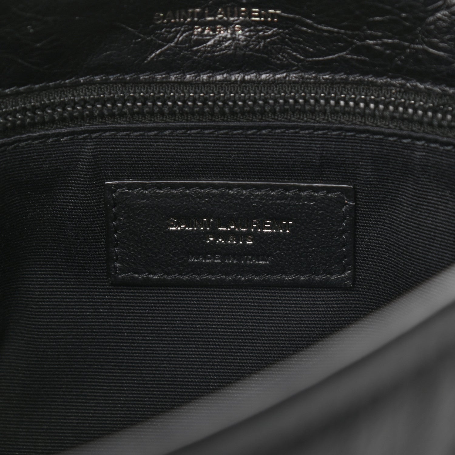 Saint Laurent Crinkled Calfskin Matelasse Monogram Medium Niki Chain Satchel Black 6 of 9