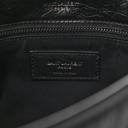 Saint Laurent Crinkled Calfskin Matelasse Monogram Medium Niki Chain Satchel Black 6 of 9